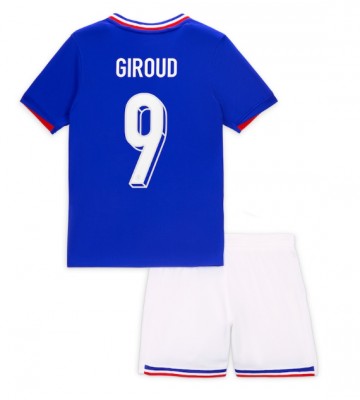 Frankrig Olivier Giroud #9 Hjemmebanesæt Børn EM 2024 Kort ærmer (+ korte bukser)